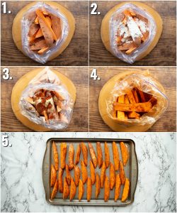 How to make sweet potato wedges - 5 step by step photos