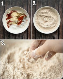 how to make popcorn chicken batter - 3 step by step photos