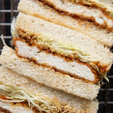 overhead shot of finger sandwiches showing filling
