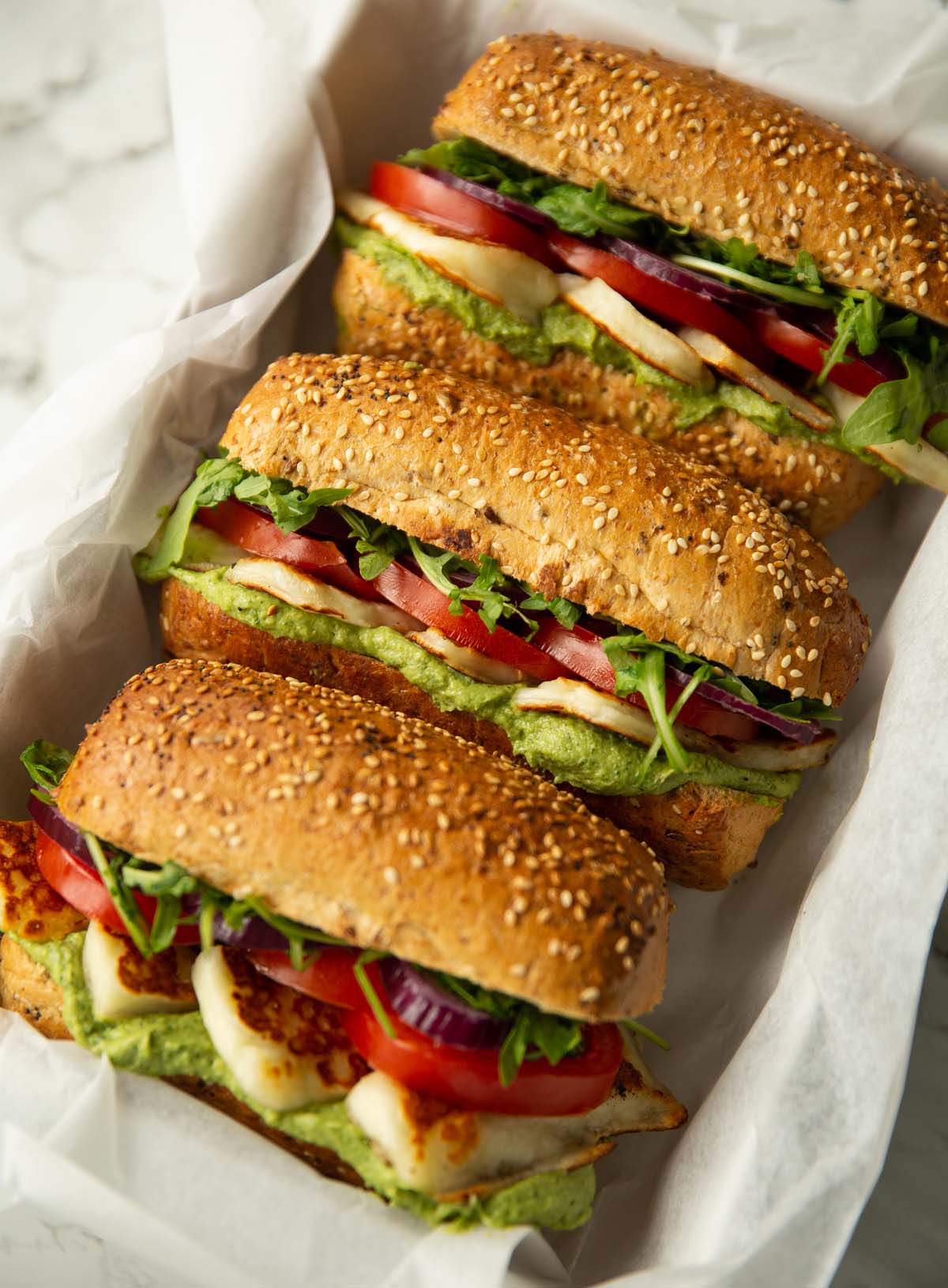 voordeel Verdeel acuut Halloumi Sandwich (with Avocado Pesto!) | Something About Sandwiches