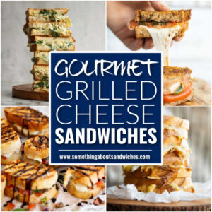 gourmet grilled cheese square thumbnail with text overlay
